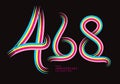 468 number design vector, graphic t shirt, 468 years anniversary celebration logotype colorful line,468th birthday logo, Banner