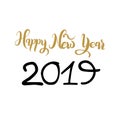 2019 Number for designing new year and merry christmas card, poster, banner, organizer Royalty Free Stock Photo