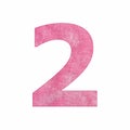 Number digit two - Pink plush texture