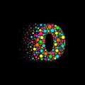 Number 0 in Dispersion Effect, Scattering Circles/Bubbles,Colorful vector