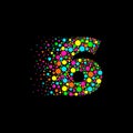 Number 6 in Dispersion Effect, Scattering Circles/Bubbles,Colorful vector