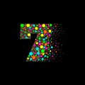 Number 7 in Dispersion Effect, Scattering Circles/Bubbles,Colorful vector