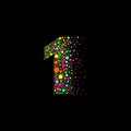 Number 1 in Dispersion Effect, Scattering Circles/Bubbles,Colorful vector