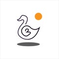 Number 3 Duck logo icon design