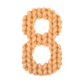 Number 8 eight alphabet, color orange