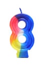 Number eight birthday cake candle