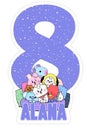 Number Eight with BT21 Caracters