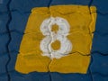 Number eight on floor Royalty Free Stock Photo