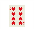 Number eight of hearts playing card for web and mobile design isolated on a white background