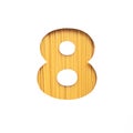 Number eight made of italian pasta spaghetti, white cut paper. Eighth numeral. Typeface for products sore design