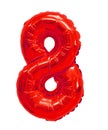 Number 8 eight from balloons red