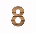 Number 8 eight - Rustic wooden boards with grooves