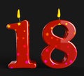 Number Eighteen Candles Show Teen Birthday Or