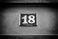 Number eighteen in the city Royalty Free Stock Photo