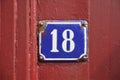 Number Eighteen Royalty Free Stock Photo