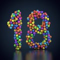 Number 18 made out of many footballs Royalty Free Stock Photo