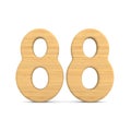 Number eighty eight on white background. Isolated 3D illustration