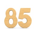 Number eighty five on white background. Isolated 3D illustration