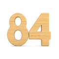 Number Eighty Four On White Background. Isolated 3D Illustration