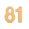 Number eighty one on white background. Isolated 3D illustration Royalty Free Stock Photo