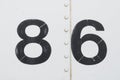 Number 86 eighty sixwhite old metal background texture