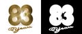 Number eighty-three years celebration Royalty Free Stock Photo