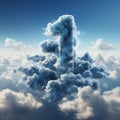 Number Eleven Above Clouds: Abstract Mathematical Abstraction In 4k Octane Rendering Royalty Free Stock Photo