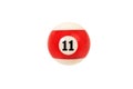 Number eleven pool ball Royalty Free Stock Photo