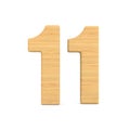 Number eleven on white background. Isolated 3D illustration