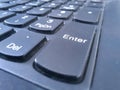 This is Number Enter Button of Laptop Keyboard. Royalty Free Stock Photo