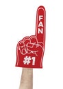 Number 1 fan foam hand Royalty Free Stock Photo