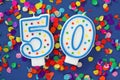 Number fifty birthday candle