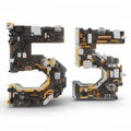number fifty-five made out of technical components