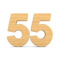 Number fifty five on white background. Isolated 3D illustration