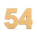 Number fifty four on white background. Isolated 3D illustration