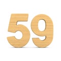 Number fifty nine on white background. Isolated 3D illustration