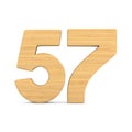 Number fifty seven on white background. Isolated 3D illustration