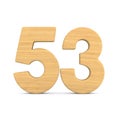 Number fifty three on white background. Isolated 3D illustration Royalty Free Stock Photo