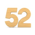 Number fifty two on white background. Isolated 3D illustration