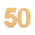 Number fifty on white background. Isolated 3D illustration