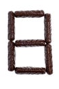 Number, figure - chocolate sticks