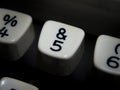 Number five and ampersand key on vintage typewriter Royalty Free Stock Photo