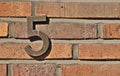 Number five on a brick wall with copy space Royalty Free Stock Photo