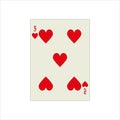 Number five heart playing card for web and mobile design isolated on a white background