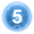 Number five icon ice Royalty Free Stock Photo