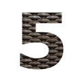 Number five 5 Synthetic rattan background