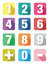Number flat icon sets