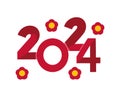 2024 number with flowers