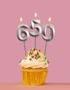 Number of followers or likes - Candle number 650 Royalty Free Stock Photo