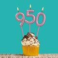 Number of followers or likes - Candle number 950 Royalty Free Stock Photo